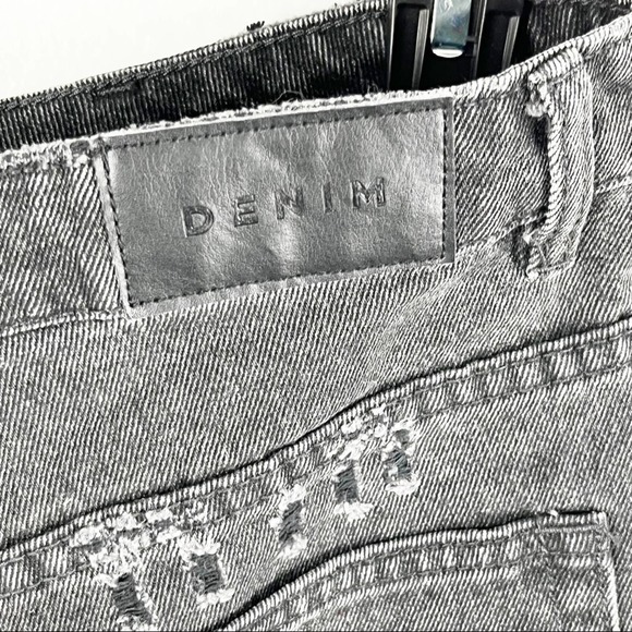 GLASSONS Black Wash High Rise Frayed Hem Jean Shirts, Size 12 - Picture 10 of 11